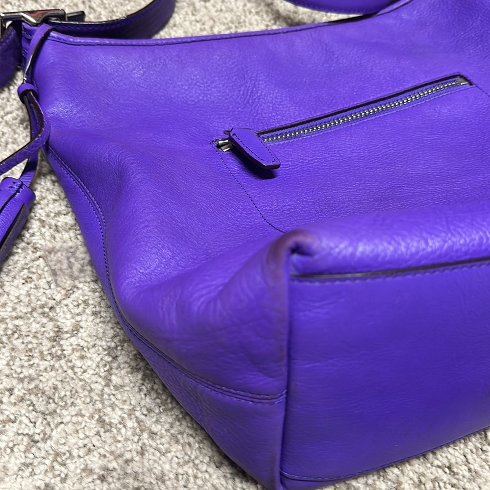 Purple leather Coach bag - Picture 7 of 9